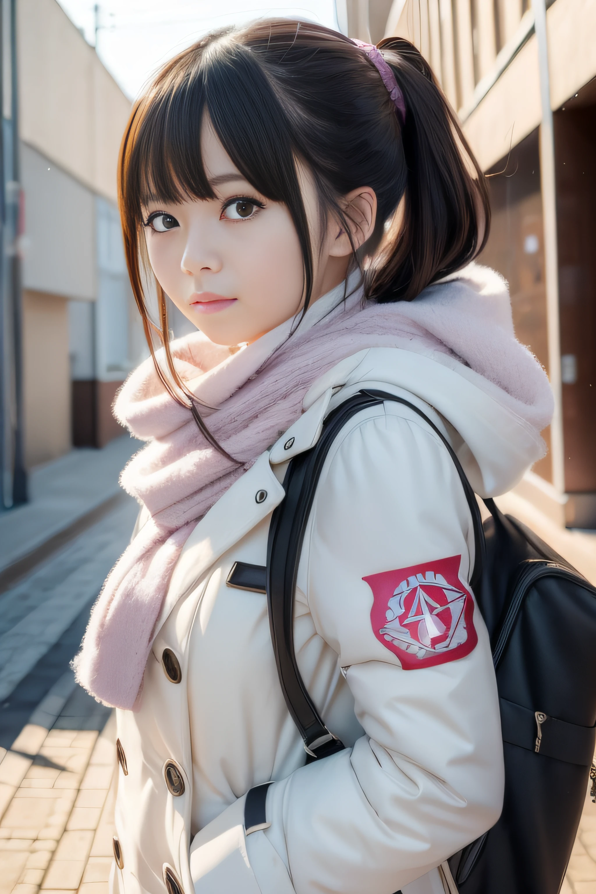 (((RAW image quality:1.4)))、8K分辨率、Ultra-high-definition CG images、Anime girl in winter coat with scarf and gloves, inspired by Yuki Ogura, charming anime girls, In an anime style, inspired by Tsubasa Nakai, inspired by Rei Kamoi, marin kitagawa fanart, an anime girl, inspired by Takehisa Yumeji, pretty anime girl, anime style portrait, anime style character