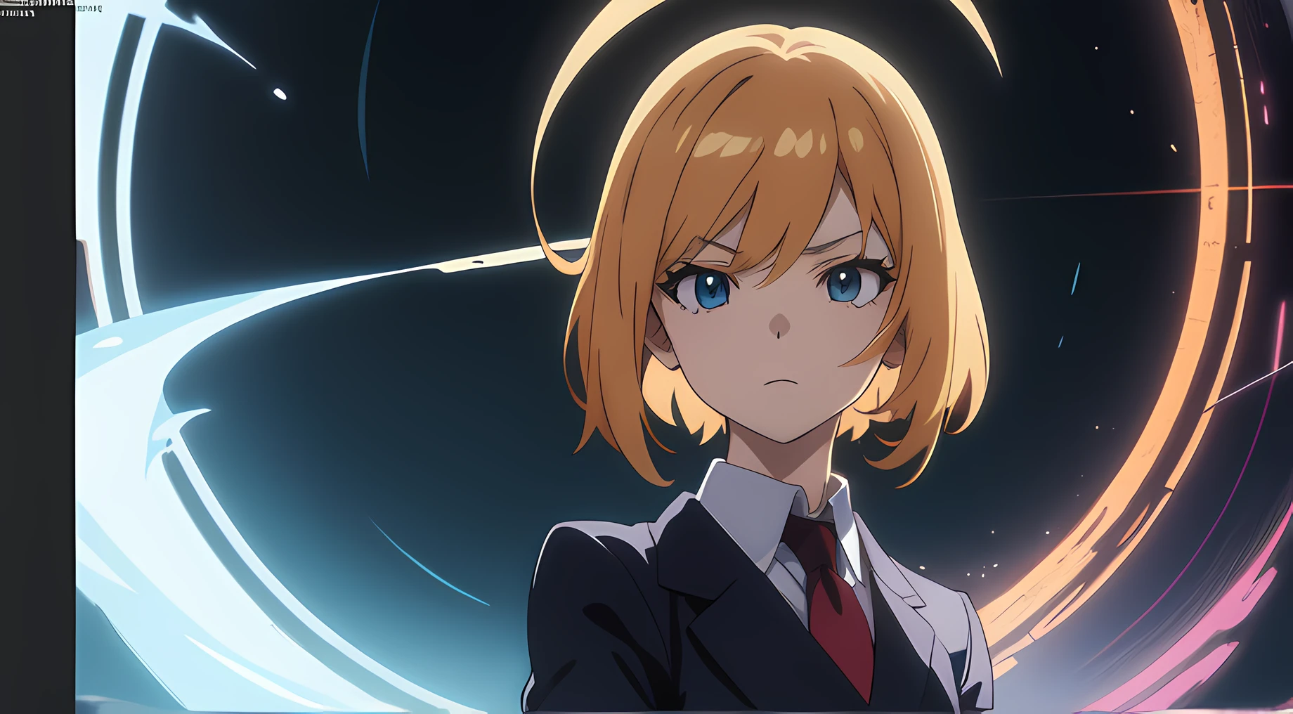 Menina anime com cabelo azul e colete vermelho com olhos azuis, estilo anime 4K, Standing dancing, Anime Art Wallpaper 8K, arte de anime digital detalhada, badass anime 8 k, arte de anime digital, Anime Art Wallpaper 4K, Anime Art Wallpaper 4K, arte digital estilo anime, estilo anime. 8k, Papel de parede anime 4k, Anime Wallpaper 4k, 4k anime wallpapers