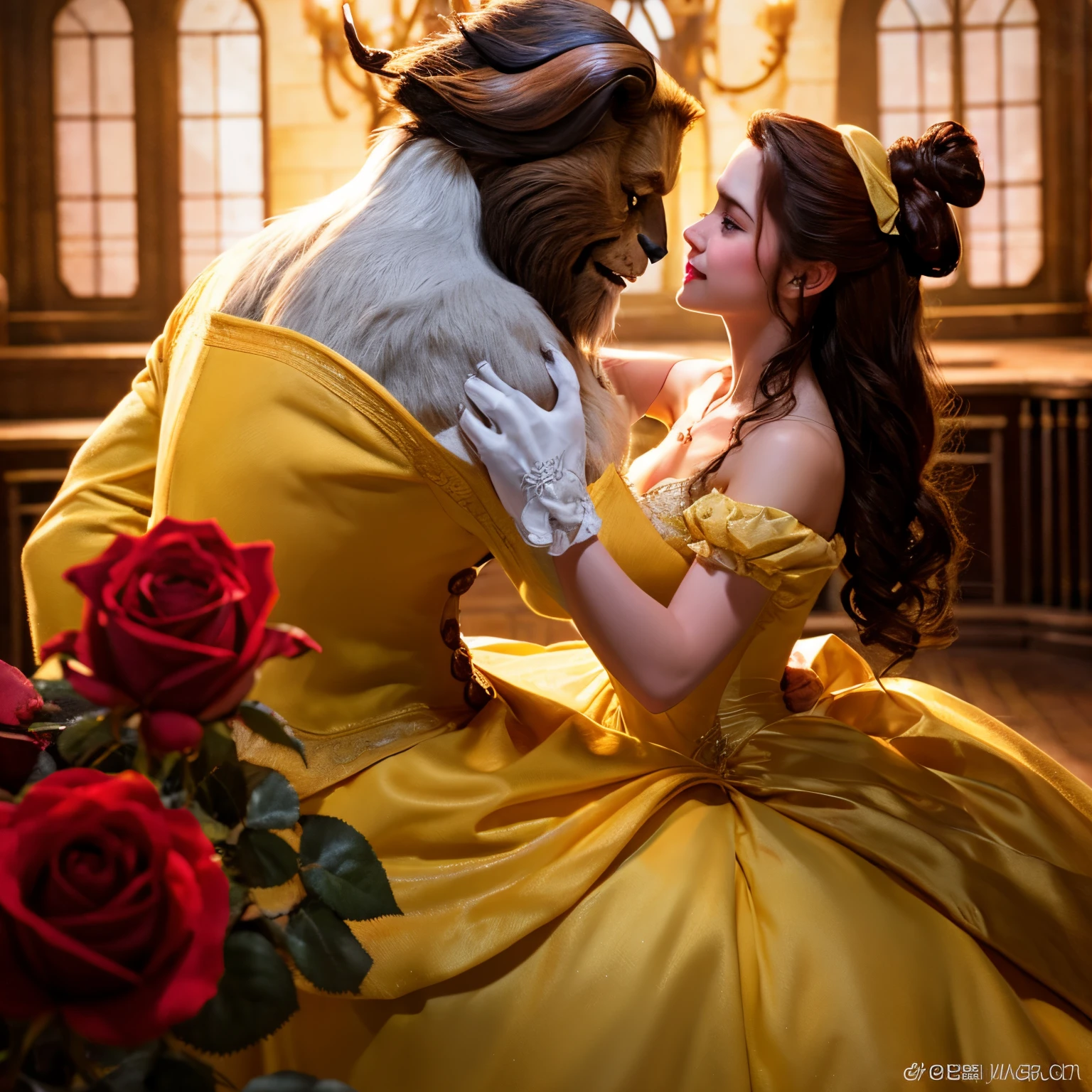 Belle&#39;s dress and rose from Beauty and the Beast