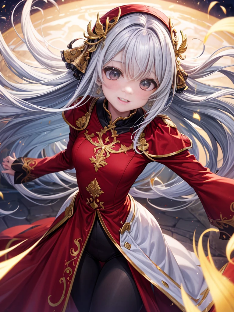 Melhor qualidade、uma menina、Shiraga、Cabelos compridos、hair fluttering in the wind、olhos azuis、Rosto pequeno、um sorriso、Papai Noel :1.7、Mangas vermelhas:1.3、Bico grande:1.5、peito aberto:1.4、constriction、minissaia vermelha:1.2、Pernas de bota com plataforma apertada vermelha、dim lighting、in the nighttime、Yuki、sem pessoas、Veja aqui、Angle from diagonally above、desfoque de fundo