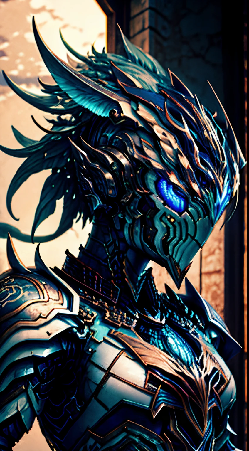 Machine armour wind,Perfect details,pisces,Sea background,anchor as weapon