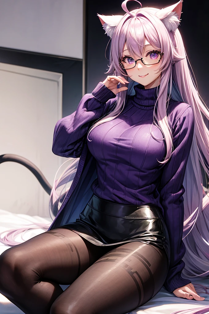 Best Quality, (masutepiece:1.2), Highly detailed,
Fate/Stay in the background, fullmoon、
Medusa_nffsw,
1girl in, Solo,, Looking at the viewer, absurdly long hair, Purple hair, Floating hair, forehead mark, Choker, cleavage、((White blouses))、(Black pantyhose))、((Secretary's clothes))、((Opening legs))、((pencil skirts))、((high-heels))、(vests)、office