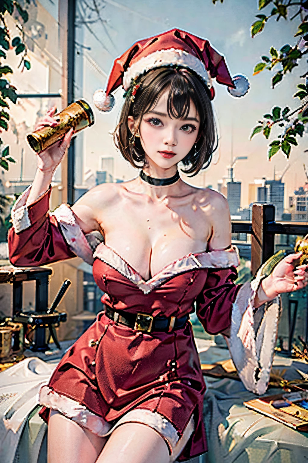 Christmas scene , Christmas clothing, Christmas hat