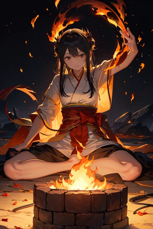 Flames dancing in stone hearth on black background，illuminates the whole scene。The fireplace gives off a warm glow，Quietly burning flames emit a soothing roar。Flames come in different shapes，sometimes swaying，sometimes jump，As if it has its own life。The firelight reflects on the stone hearth wall，Create a mysterious and mysterious atmosphere。

against the background of flames，Studying the open rift portal in hell becomes more mysterious and weird。There  a faint red light emitting from the edge of the portal，Make the whole scene more vivid。The existence of the rift portal makes people curious，Want to find out。

By the light of fire，everything becomes bright and clear。The flame faintly reveals a power，As if there  endless energy。They bring warmth，And conveyed a mysterious magic power。

Images of fires and explosions emerge before our eyes，sparks flying，The raging fire almost melts everything。They burn at extremely high temperatures，Illuminates everything around it。The dancing flames bring a sense of shock and awe to people。

Staring at the brightness of the flame，It&#39;s as if you can see the portal to the Lost Flame Realm looming there.。The portal seems to lead to an unknown and mysterious realm，Waiting for the brave to explore and discover。

In this scenario，campfire swaying，Lights up everything around it。flames flickering in the dark，Brings a feeling of warmth and comfort。people sitting around campfire，Enjoy the tranquility and relaxation of the night。

Use the energy of fire to bring life and vitality to the entire scene。The flame shines brightly，Illuminates everything around it。Sharp focus makes flame details clearer，It&#39;s like you can feel the heat of the flames。

In this painting，The fireplace  vividly depicted，Detailed and realistvery flame  drawn lifelike，It&#39;s like you can see the sparks dancing in the flames。The whole picture reveals a real and powerful feeling。

No matter the stone material of the fireplace，Or the shape and color of flames，All showed professional and fine painting skills。The colors are vivid and rich，It gives a strong visual impact。

Enfim，The lighting effects in the picture are simply amazing.。Lights illuminate the entire scene，Make every detail clearly visible。light cast on flames，Create beautiful and mysterious light and shadow effects。

thiy work，I hope this prompt can help Stable Diffusion generate a lifelike painting.，Let people feel the passion and energy of the flame。