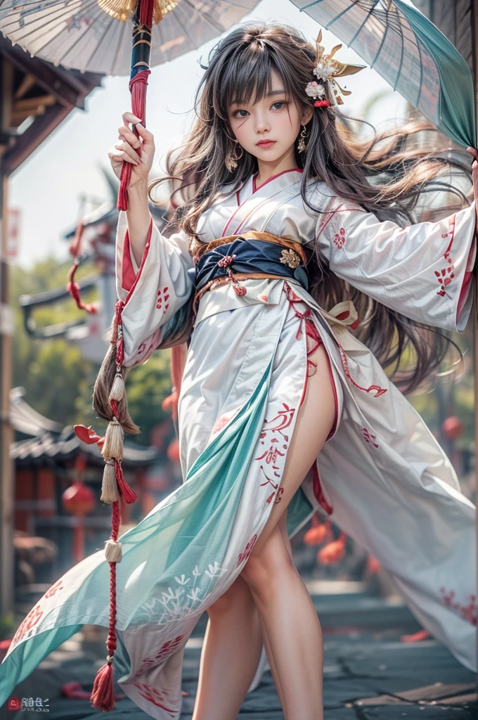 (Photoreal Stick:1.4, masutepiece:1..3, 8K), top-quality, masterpiece, 超A high resolution, Perfect dynamic composition, Professional camera work, Grow Light Effect, Mystical portrait, Cinematic Light, Highly detailed skin and facial texture:1.3, The ultra-detailliert, Detailed Limbs, A detailed eye, (Ring of Fire, water wave, The wind blows, holding an cane), (myterious:1.3, Fanciful:1.2, tradition:1.2, majestueux:1.2), 1girl in, 25-years old, cute and sexy slim goddess, Fair skin, (Enraptured look:0.9, Totally captivates you:1.0), (japanese miko costume:1.3), (voluptuous breasts:0.9), (Backshots, Calm pose), (Beautiful blue eyes, Eyes that feel beautiful eros:0.85), Sexy face:0.4, (A mouthfeel that feels beautiful eros:0.85), ((Too cute beauty:0.9)), Fantastic background