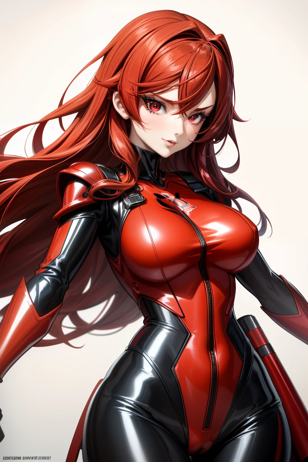 a close up of a woman in a red and black costume, amouranth as a super villain, as a pixar character, in spandex suit, better known as amouranth, red body suit, cute girl wearing tank suit, full-, professional , ideal pixar character, wearing tight suit, red and black costume!!!, lycra costume, incredible