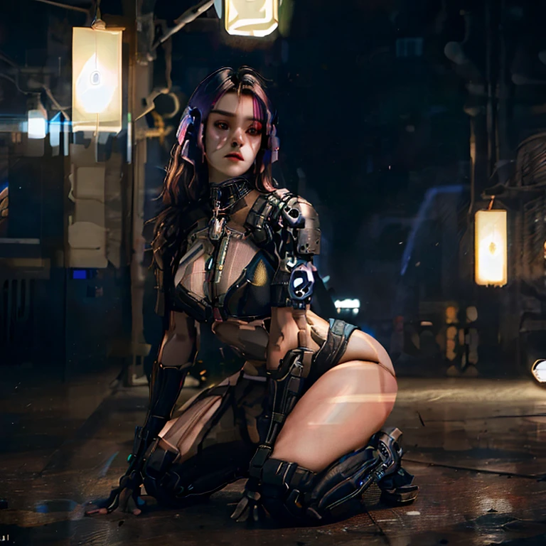 100% cyberpunk girl 100% robotic body robonatic kneeling on the ground, seductive cyberpunk dark fantasy, cyberpunk 2 0 y. o model girl, beautiful cyberpunk woman model, wearing techwear and armor, cyberpunk angry gorgeous goddess, cyberpunk photo, cyberpunk beautiful girl, beautiful alluring female cyborg, oppai cyberpunk, cinematic goddess body shot, cyberpunk girl, cyberpunk judy alvarez