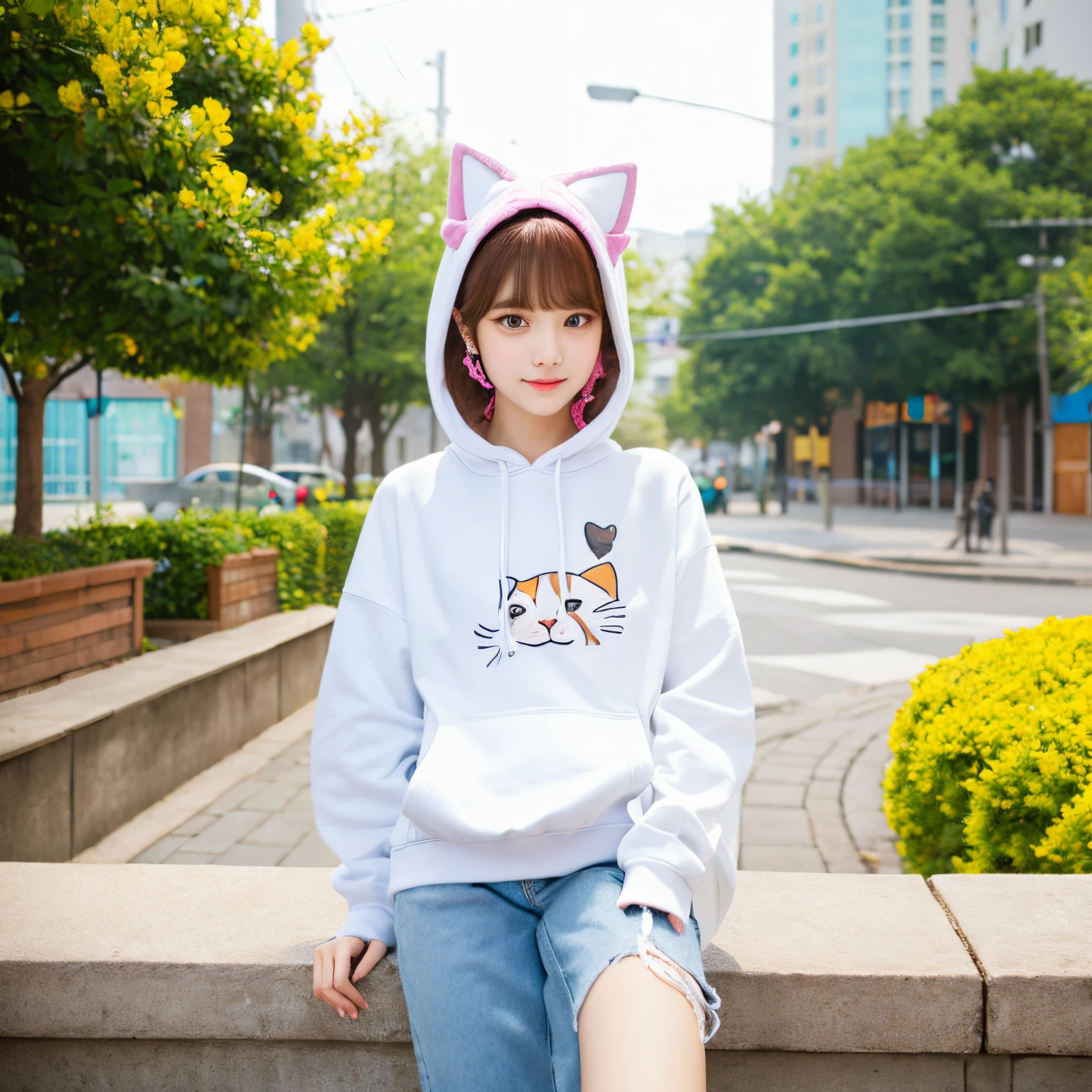 Cat ear hoodie spring image