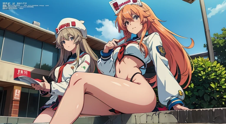 nsfw, guilty gear strive, 3grils, megami magazine, school,