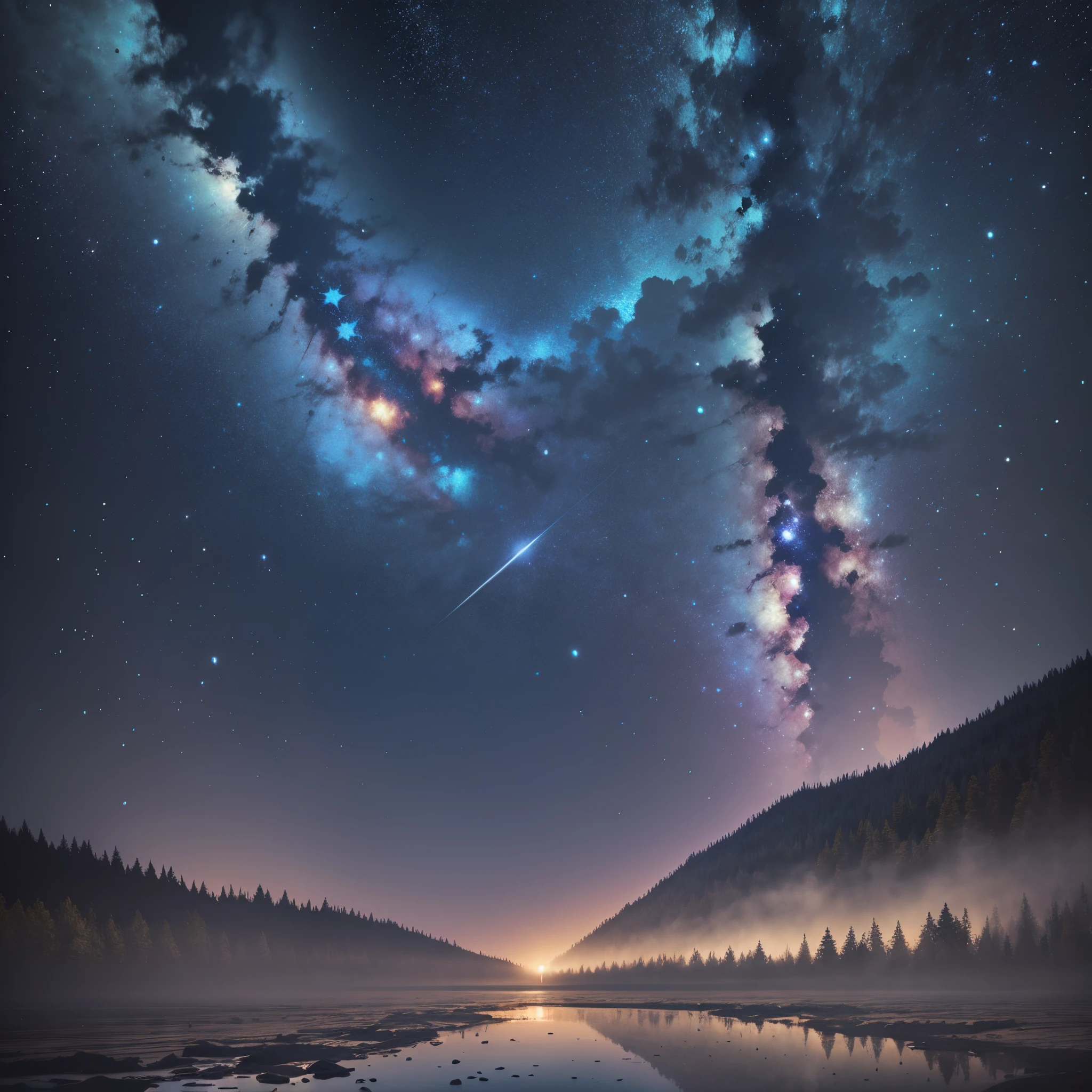 Starry sky, hand-painted, high-definition --auto --s2