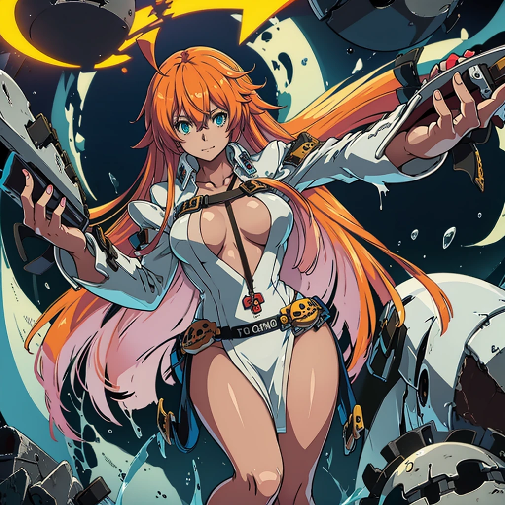 nsfw, guilty gear strive, restrained,tentacles sex,prison, megami magazine, blush,large breasts,bukkake,Jack o' valentine ,