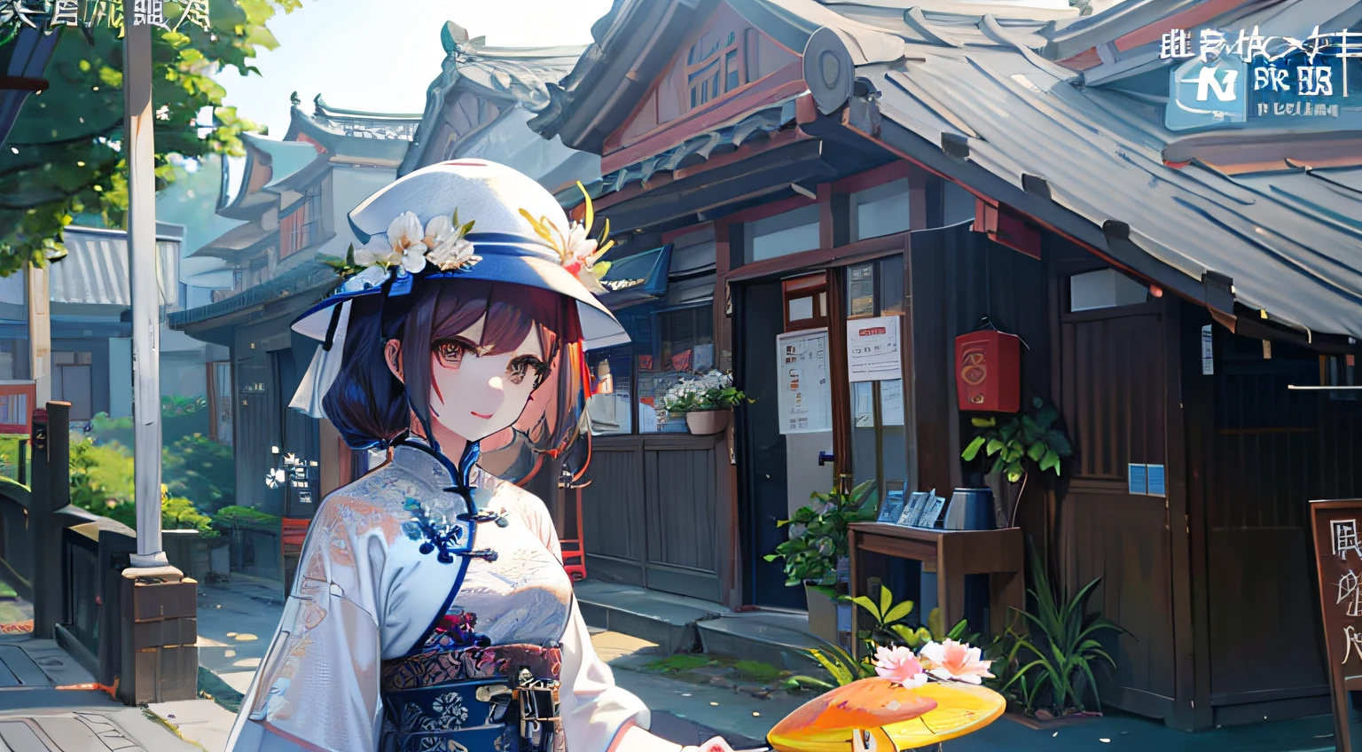 oda&#39;There&#39;s a woman there with a frisbee and a flower, Cover Photo Cuckoo Portrait, zhouzhuang ancient town, Chinese woman, wearing travel hat, xintong chen, sweetheart, no watermark, a young asian woman, xiang duan, no watermark, ChineseGirl, portraitures, qiu fang, Matches ancient Chinese costumes