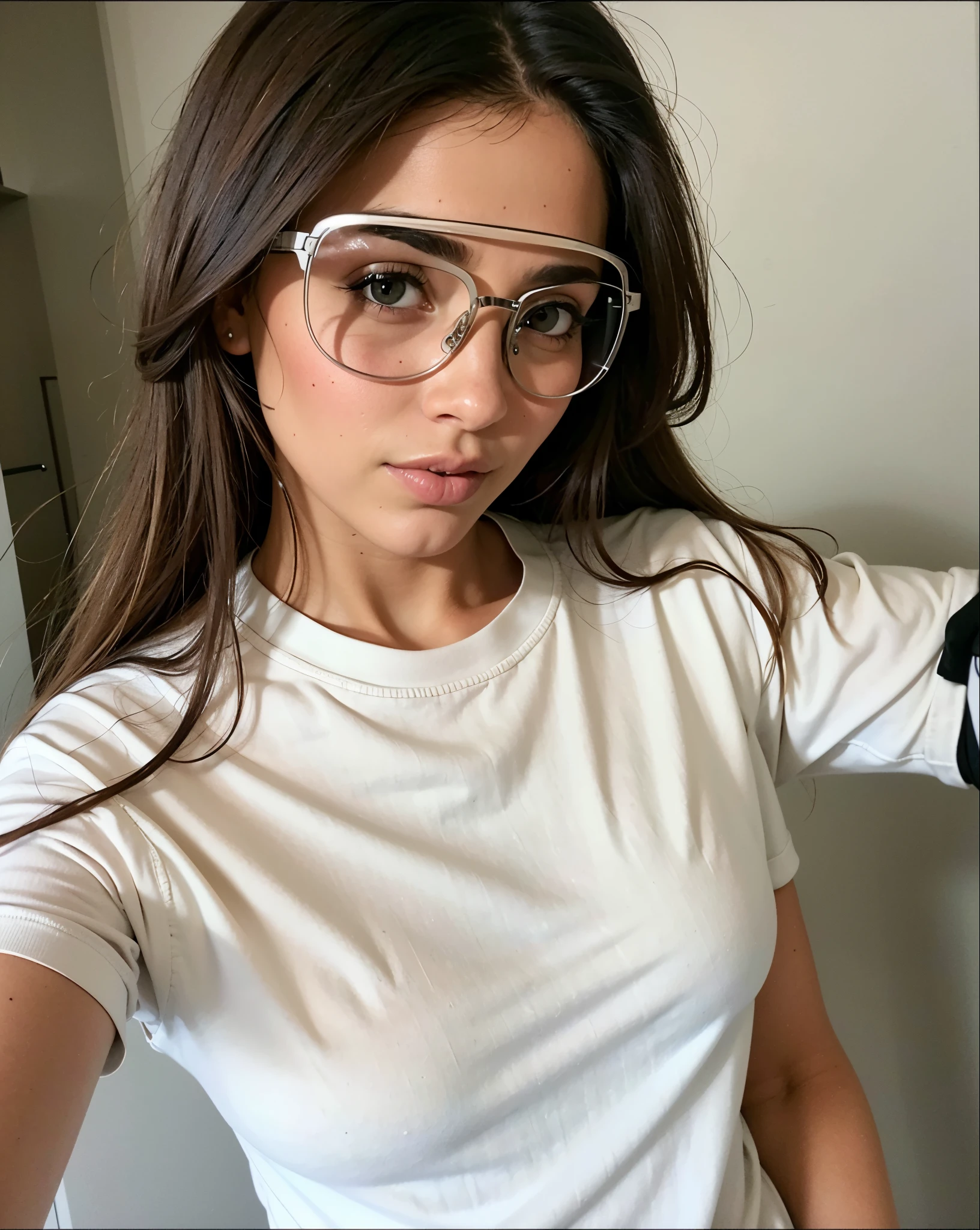 Arafa woman in glasses and white shirt posing for a photo, Scotland, julia sarda, white sports glasses, With eye Glasses, ar glasses, Emily Ratajkowski, goggles on forehead, goggles, with sun glasses, olivia culpo, vestido com uma camiseta branca, Christina Kritikou, cyber goggles, sun glasses, Dua Lipa, girl with glasses