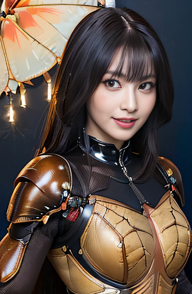 (high resolution,masterpiece,best quality,extremely detailed CG, anime, official art:1.4), realistic, photo, amazing fine details, all intricate, gloss and shiny,awesome many layers, 8k wall paper, 3d, sketch, kawaii, illustration,( solo:1.4), perfect female proportion,villainess, (fusion of dark brown cockroach and lady:1.4), (brown cockroach form lady:1.2), (brown cockroach lady:1.2), (fusion:1.2), (solo:1.4), (evil smile:1.2), muscular, abs, (cockroach brown exoskeleton bio insect suit:1.4), (cockroach brown exoskeleton bio insect armor:1.2), (brown transparency cockroach wing:1.4), (brown cockroach antennae:1.3),