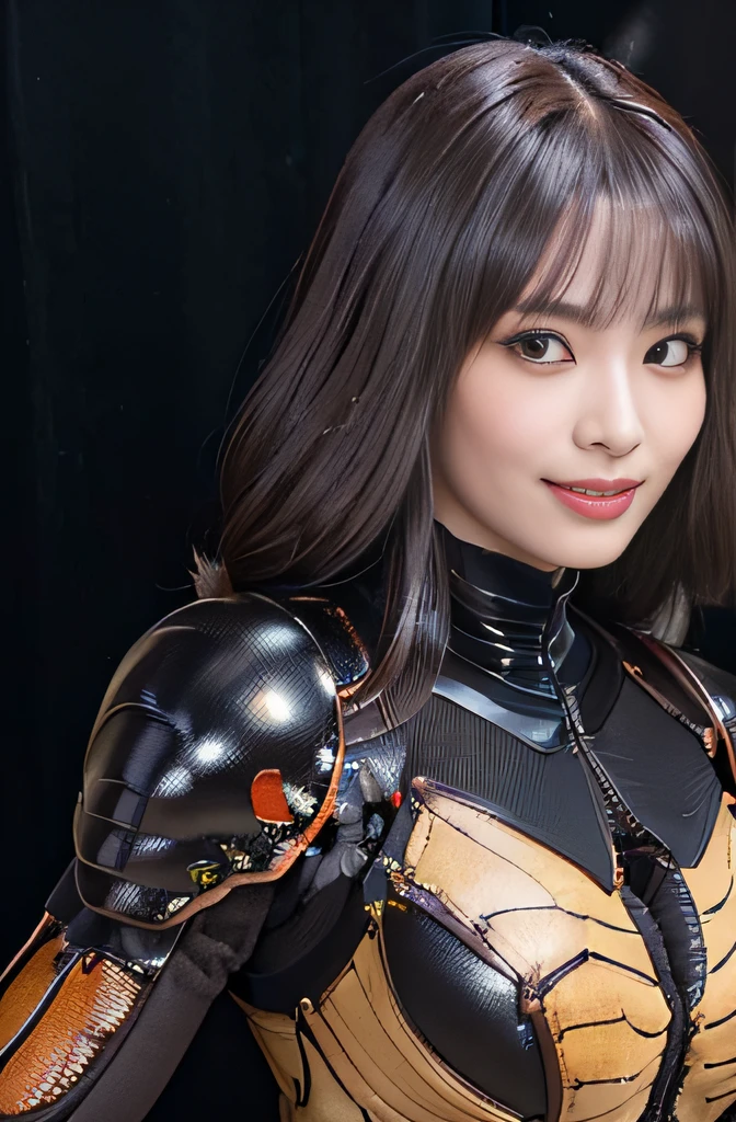 (high resolution,masterpiece,best quality,extremely detailed CG, anime, official art:1.4), realistic, photo, amazing fine details, all intricate, gloss and shiny,awesome many layers, 8k wall paper, 3d, sketch, kawaii, illustration,( solo:1.4), perfect female proportion,villainess, (fusion of dark brown cockroach and lady:1.4), (brown cockroach form lady:1.2), (brown cockroach lady:1.2), (fusion:1.2), (solo:1.4), (evil smile:1.2), muscular, abs, (cockroach brown exoskeleton bio insect suit:1.4), (cockroach brown exoskeleton bio insect armor:1.2), (brown transparency cockroach wing:1.4), (brown cockroach antennae:1.3),