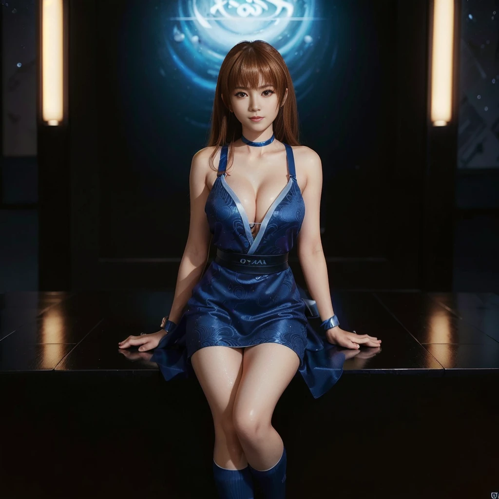 "KASUMI" (best quality,ultra-detalhado,Realistic:1.37), retrato, Detailed eyes and facial features, smiling expression, olhos castanhos, textura de pele delicada e suave, Corpo Perfeito, textura ultra realista,