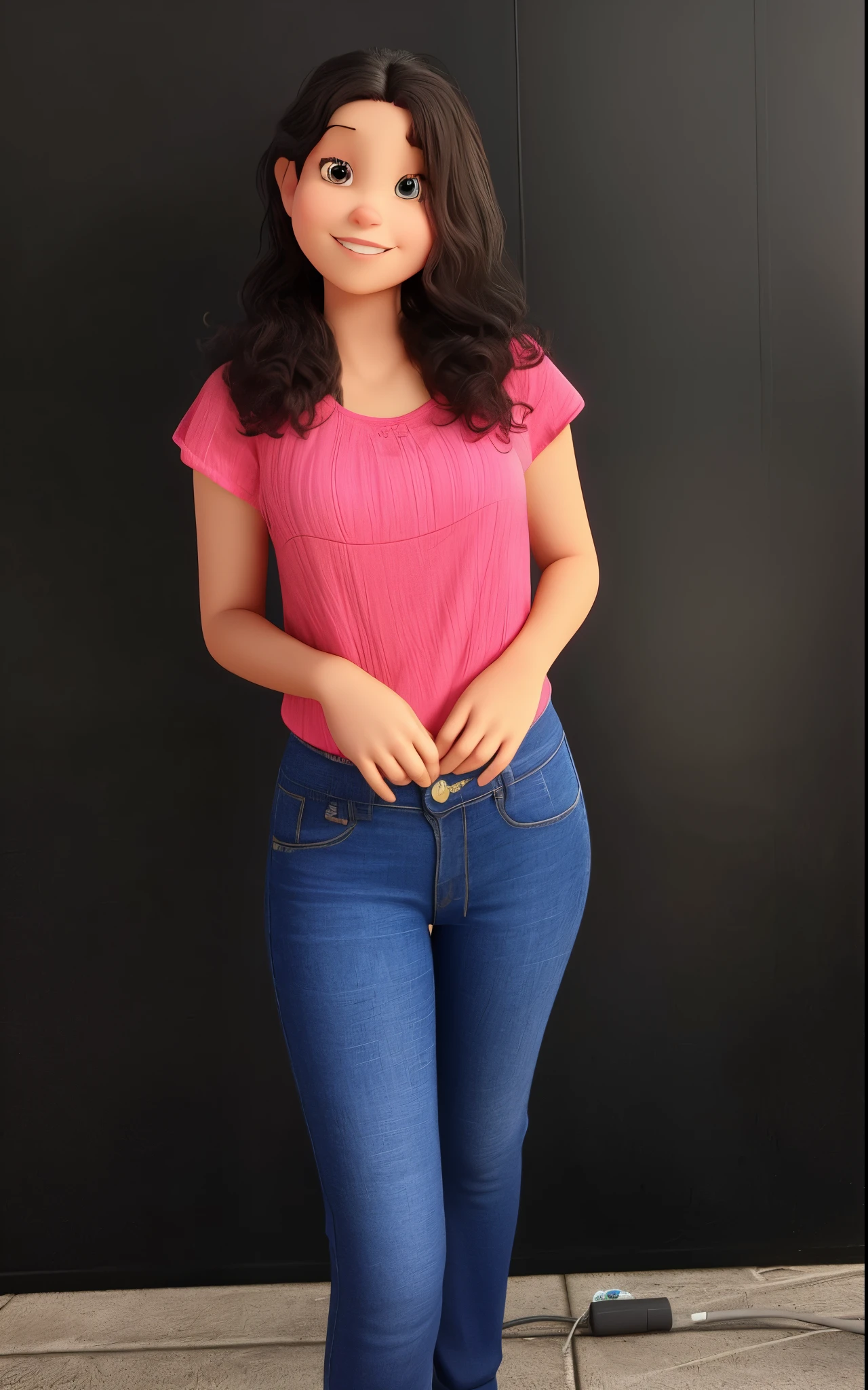 Uma mulher jovem e magra em estilo disney pixar, alta qualidade, melhor qualidade