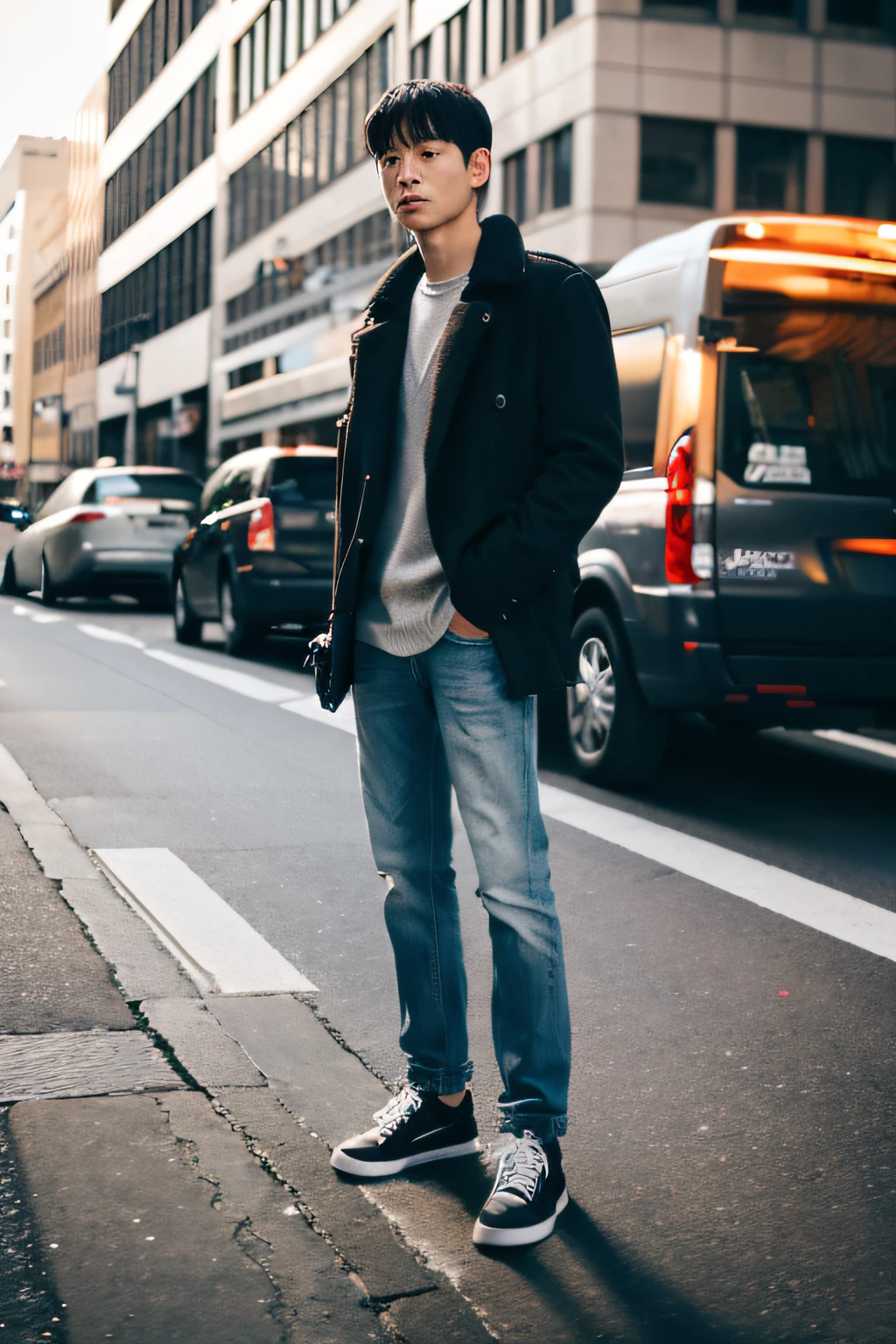 man standing on the street