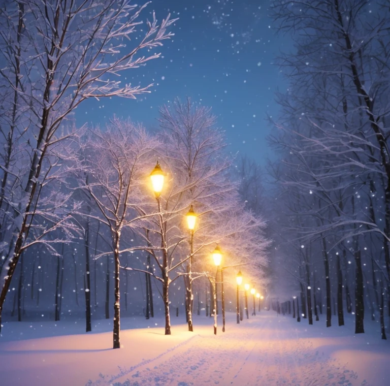 Une petite averse de neige,Peinture impressionniste,flocons de neige qui tombent mollement,Comfortable winter scene,(Best quality,4K,8k,high resolucion,Masterpiece:1.2),sol couvert de neige scintillant,lueur chaude des lampadaires,branches d&#39;arbres givrées,la neige tombe doucement,nuances subtiles de bleu et de blanc,dim lighting,ambiance hivernale sereine,Beauté d&#39;hiver,ambiance paisible et calme,The air of the winter, (Best quality,high resolucion),(Realstic:1.37),Decoration de Noël autour de l&#39;image,Guirlandes,Boules de noel,gui suspendu,twinkling lights,Atmosphère winterale des Merveilles,Vibrant colors,Soft and warm lighting,ambiance joyeuse et festive, petite averse de neige