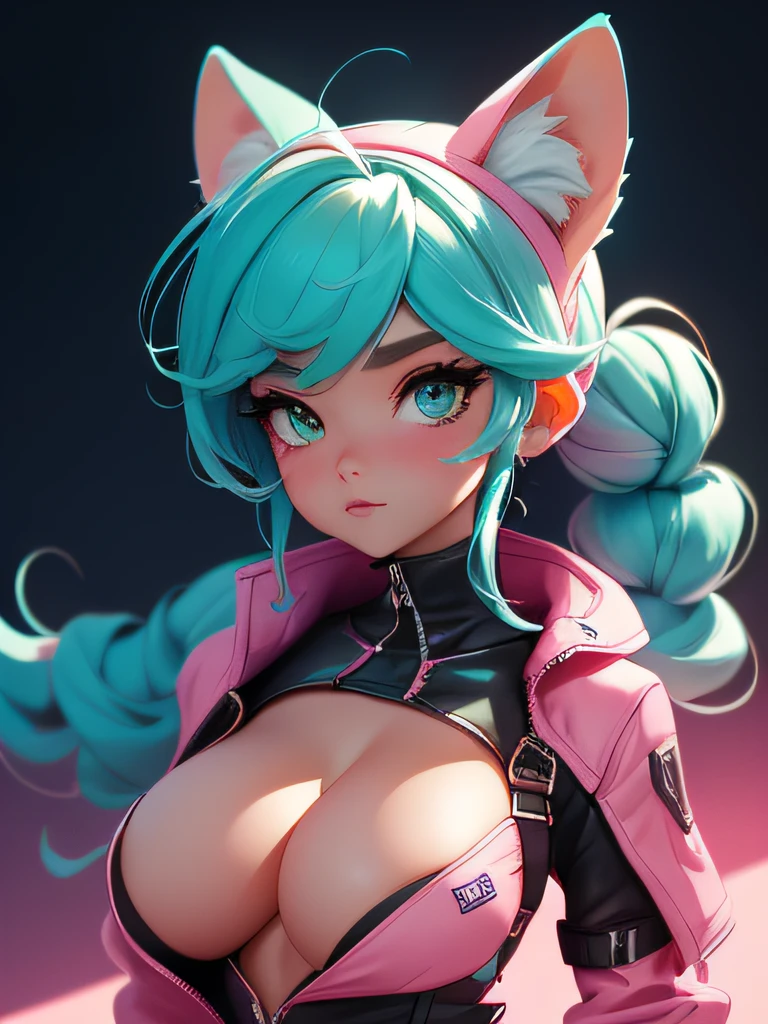 (close-up:1.1), (nude:1.2), (AbbeyHoes_V2:0.9), DEN_barbucctyleMK2, nsfwEM, cyberpunk, cyber, (standing:1.2), (cleavage:1.2), (looking at viewer:1.3), (slim body type:1.2), (large breast size:1.2), BREAK (teal low bun hair:1.2), BREAK wearing (pastel pink jersey thermal top:1.2) BREAK wearinoonstone leather maxi skirt:1.2) BREAK fruit orchard in background BREAK BREAK , dark theme, pastel lights,
