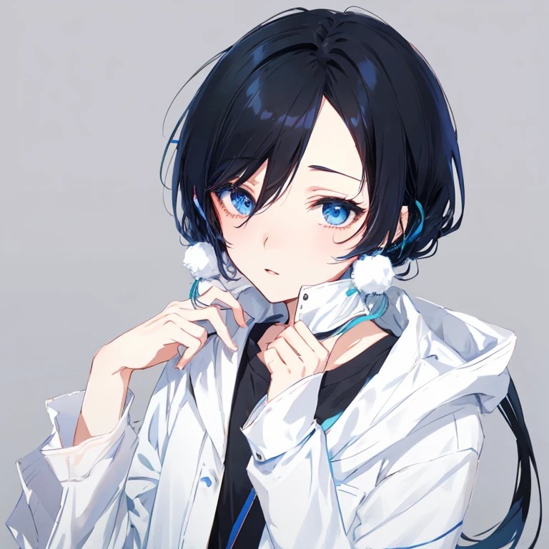 anime girl with black hair and blue eyes wearing a white shirt, anime moe artstyle, sui ishida with black hair, 2 d anime style, rin, mikudayo, ( ( ( yoshinari yoh ) ) ), hatsune miku short hair, ilya kuvshinov with long hair, tsuaii, rei hiroe, shigenori soejima illustration