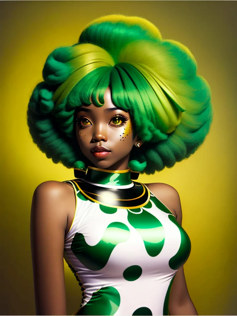 An Afro-black version of the fictional character Lum (Urusei Yatsura), A curvilinear model.