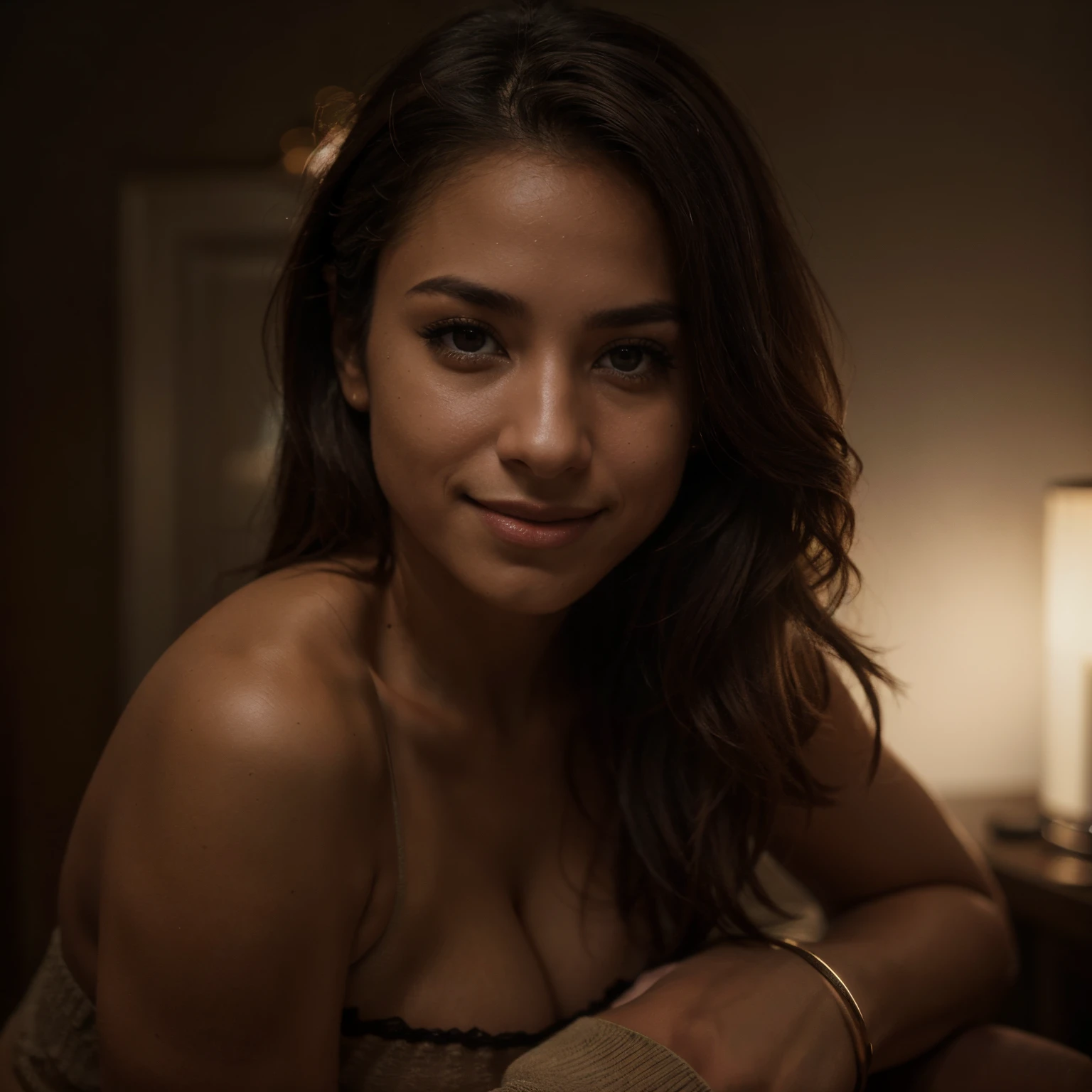 "close-up, foggy, sepia, moody, dreamlike, and sigma, 85mm f/1.4, 15mm, 35mm, 4k, high resolution, 4k, 8k, hd, full colour, 4k, 8k, 4k, high definition” , abella danger, socks, smile”