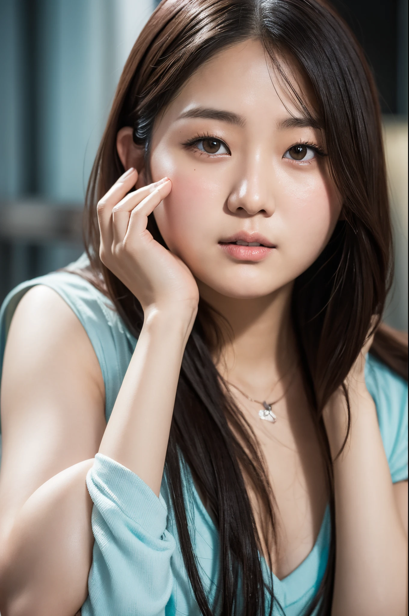 Assassin's creed style,Beautiful chubby asian woman, close up photograph, Photos taken with Canon EOS R5 DSLR camera, 电影灯光, ultra real photo, Complicated details, Her face delicate