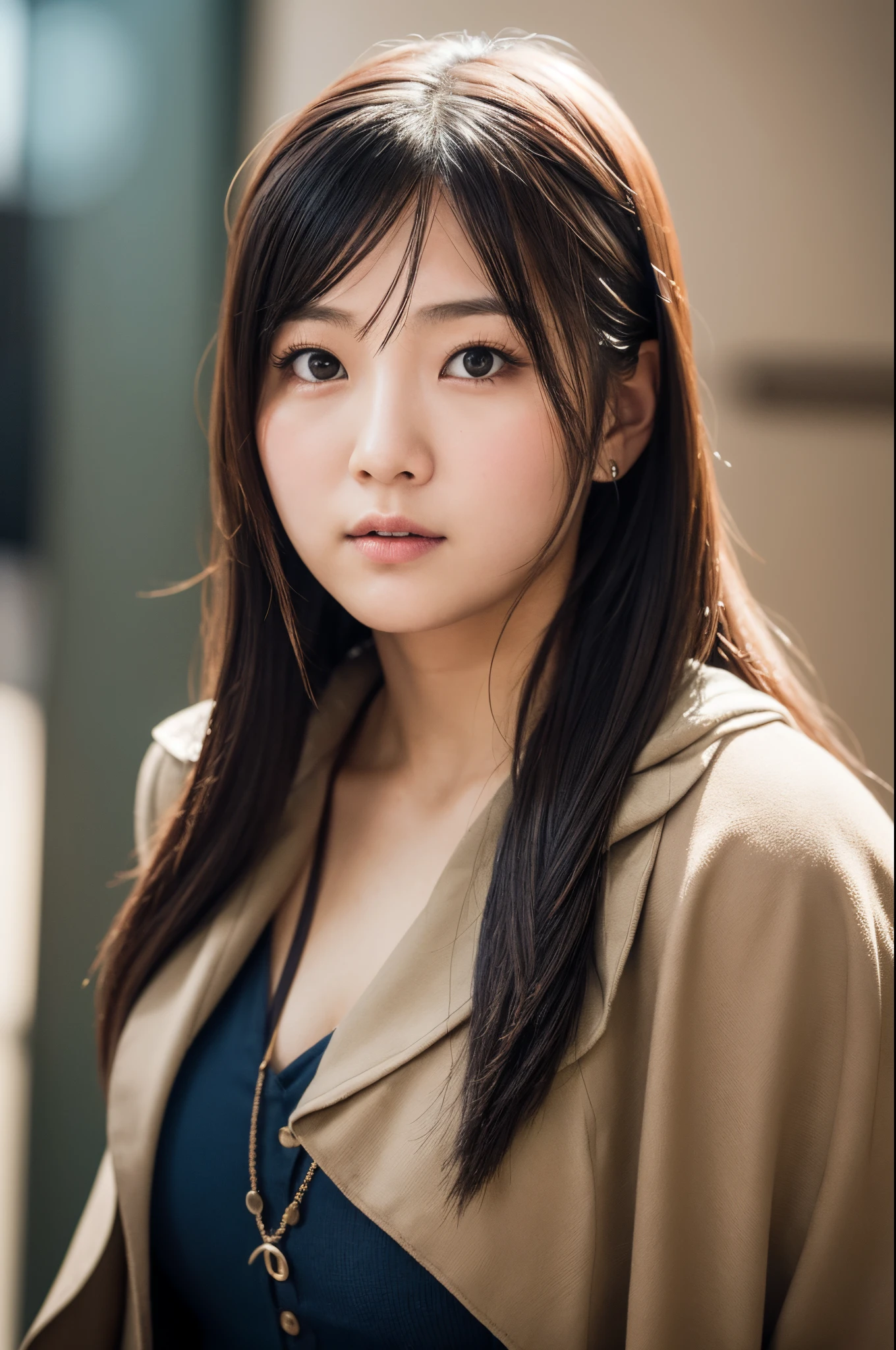 Assassin's creed style,Beautiful chubby asian woman, close up photograph, Photos taken with Canon EOS R5 DSLR camera, 电影灯光, ultra real photo, Complicated details, Her face delicate