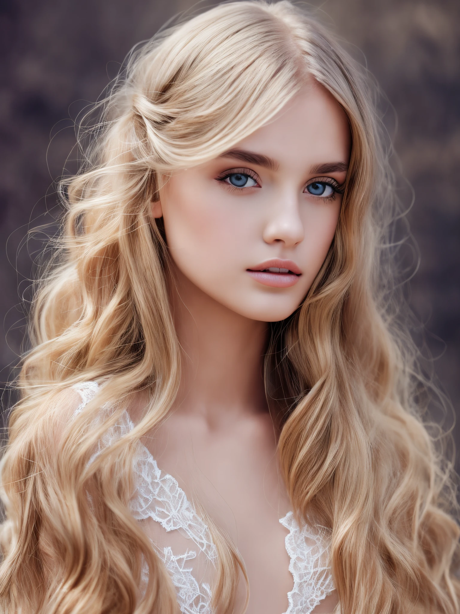 Magazine cover,.beautiful long hair woman, and elegant style, white elegant clothing,solid color,precise and realistic,soft shadows,soft focus portrait.photography style --auto --s2