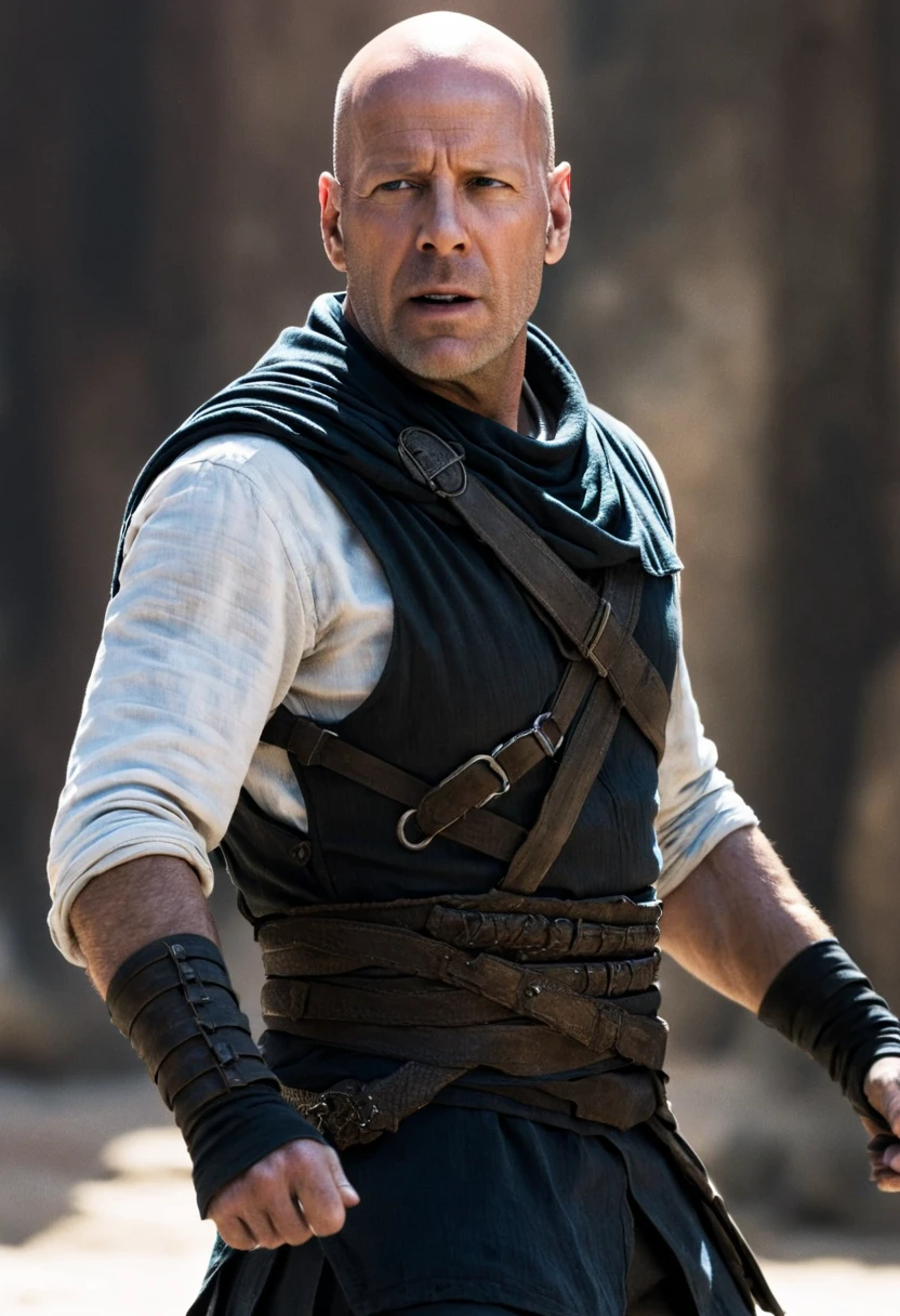 bruce willis as an assassin's creed main caracter.