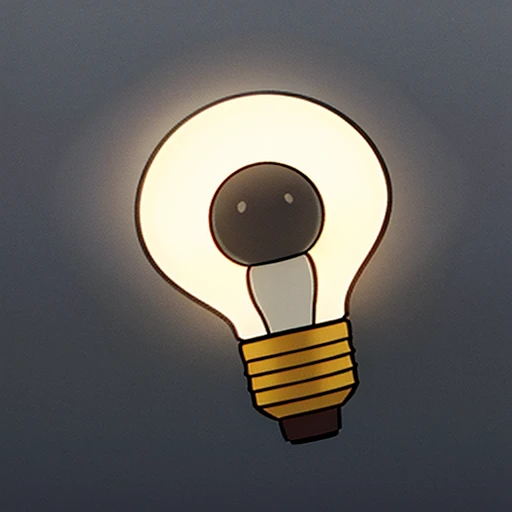 single Modern lightbulb with solid background