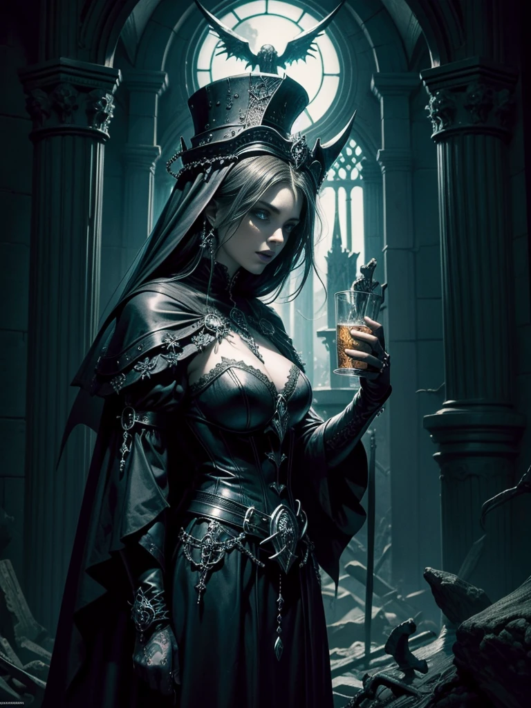 dort eine Frau in einem Kleid, who holds a skull in her hand, Gothic-Fantasy-Kunst, Beautiful Necromancer, Kunst im dunklen Fantasy-Stil, Goddess of Death, Fantasy Dunkle Kunst, Beautiful Necromancer Girl, dark fantasy art, beautiful girl-necromancer, im Stil dunkler Fantasy-Kunst, Beautiful fantasy art, Gothic-Fantasy, Gothic-Jungfrau, Beautiful fantasy virgin