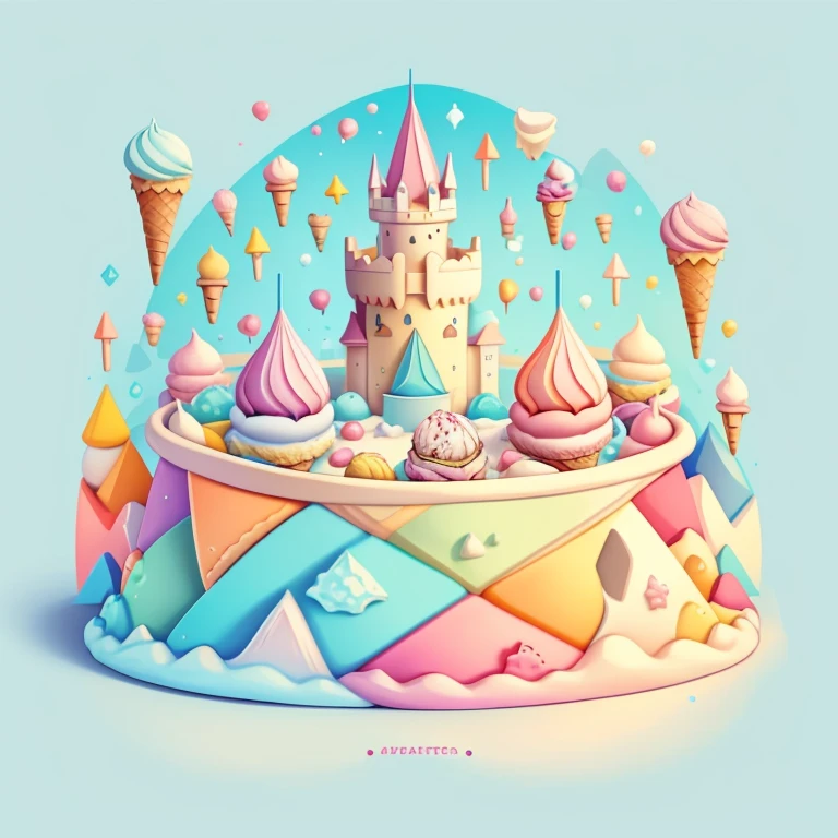 (cute ice cream castle) Munchkin, Geometric multidimensional wall portrait, livro de arte, Tchibi,
Yang08k, Beautiful, Colouring,
Obras, of the highest quality, best quality, Arte Oficial, Beautiful and Aesthetic,