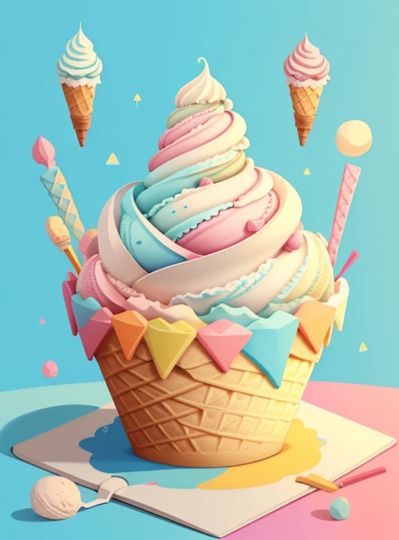 (cute ice cream castle) Munchkin, Geometric multidimensional wall portrait, livro de arte, Tchibi,
Yang08k, Beautiful, Colouring,
Obras, of the highest quality, best quality, Arte Oficial, Beautiful and Aesthetic,