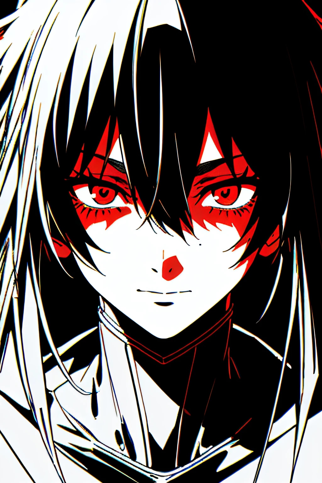 v5lcn style、(Comic-000009:0.6),black and red,(extreme high contrast:1.2)、(ink art_Dark ink:1.2)、1girl in,Adorable,extremely detailed eye,extra detailed face,very detail hair,8K,resolution,