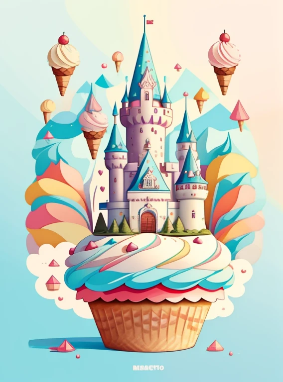 (cute castle with ice cream and cupcakes) Munchkin, Geometric multidimensional wall portrait, livro de arte, Tchibi,
Yang08k, Beautiful, Colouring,
Obras, of the highest quality, best quality, Arte Oficial, Beautiful and Aesthetic,