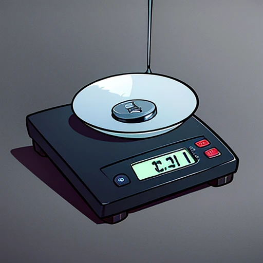 Weighing scale with solid dark background