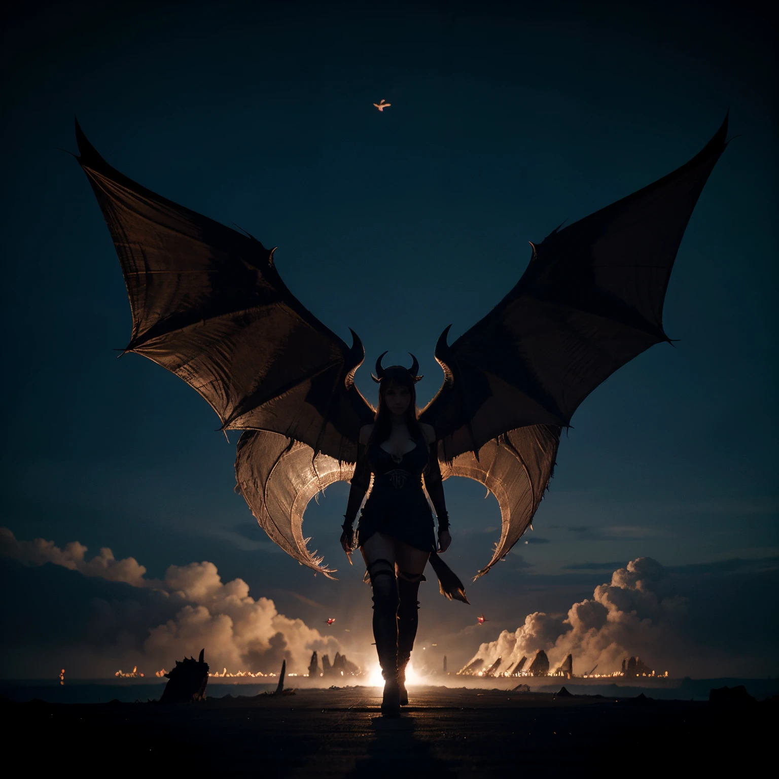 Last demon boss with with wings and horns
