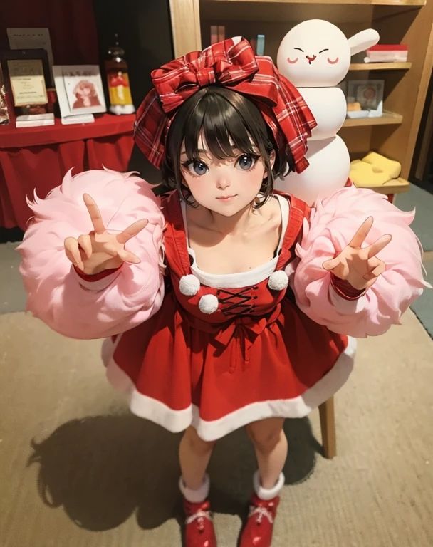 masterpiece, best quality, <lora:DoremySweet:1>,1girl, solo, hat, blue eyes, blue hair, crossed legs, book, tail, dress, smile, looking at viewer, sitting, tapir tail, dream soul, white dress, short hair, pom pom (clothes), nightcap, bangs, letterboxed, red headwear, blob, socks, breasts, medium breasts, capelet, black capelet, short sleeves, white socks, hair between eyes, hands up
