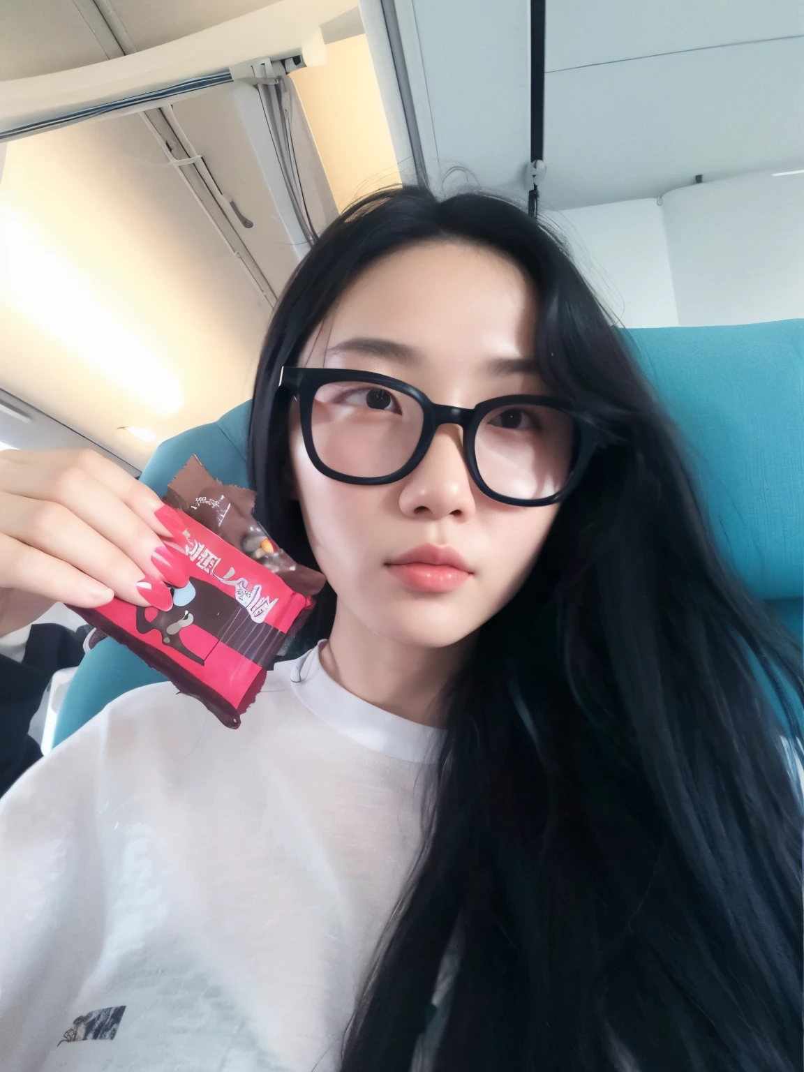 puffy woman in glasses holding a chocolate bar and a bag of sweets, Wenfei Ye, Xintong Chen, TaeJune Kim, Qifeng Lin, Jaeyeon Nam, louise zhang, 2 8 anos, Wenjun Lin, Li Zixin, 2 7 anos, Lulu Chen, Shen Mingchen, 2 3 anos, Krystal, gemma chen