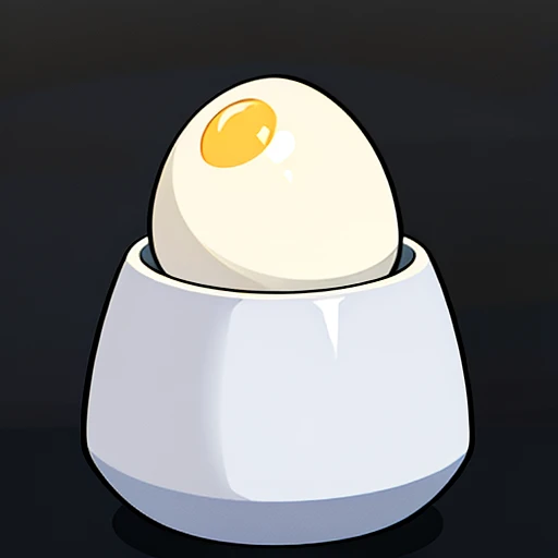 boiled egg with solid dark background