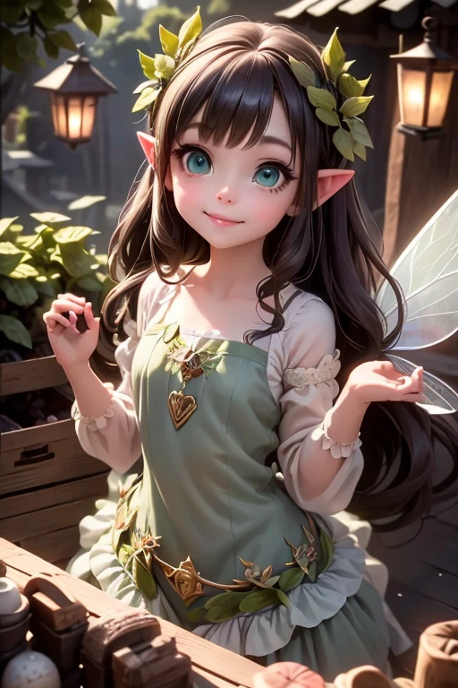 (masterpiece), (ultra-detailed), (full body:1.2), 1girl, chibi, cute, smile, bangs, Black hair, Short hair, antlers, (forest:1.3), (Flowers:1.5), Elf ear,depth of field, tree,convenient leg, (beautiful detailed face), (beautiful detailed eyes), blurry, (best quality)