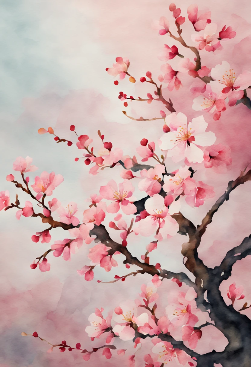 watercolor cherry blossom background