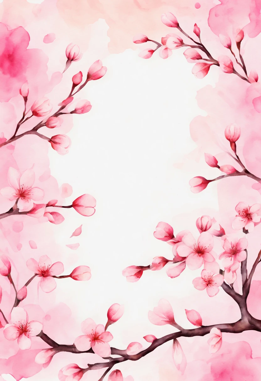 watercolor cherry blossom background