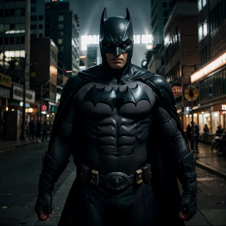 Imagine uma figura escura, vestida como um morcego gigante com capa preta. Agora, think he is very, muito bravo. Seus olhos, usually serious, are brighter than ever, and your mouth is pursed in an angry expression. As sombras ao redor dele parecem tremer de medo. He is holding something that looks like a magical tool to fight villains. Batman is so angry that it seems even the buildings around him are scared. Describe how you think Batman would feel in this furious moment.