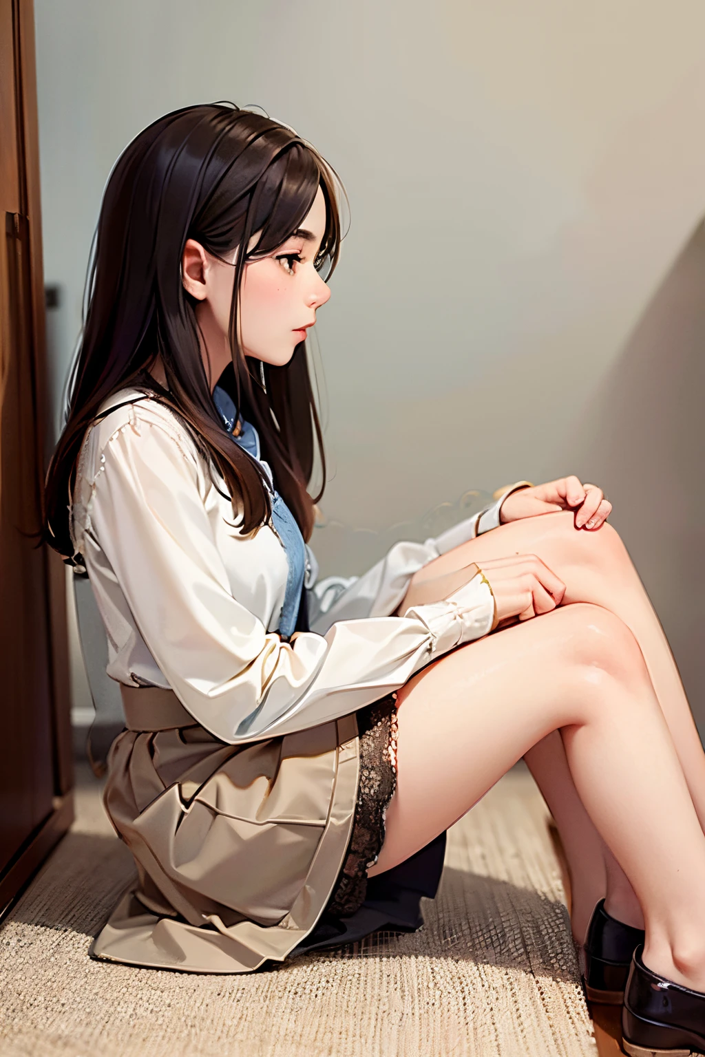 masterpiece, lace pattern, long sleeve and skirt,