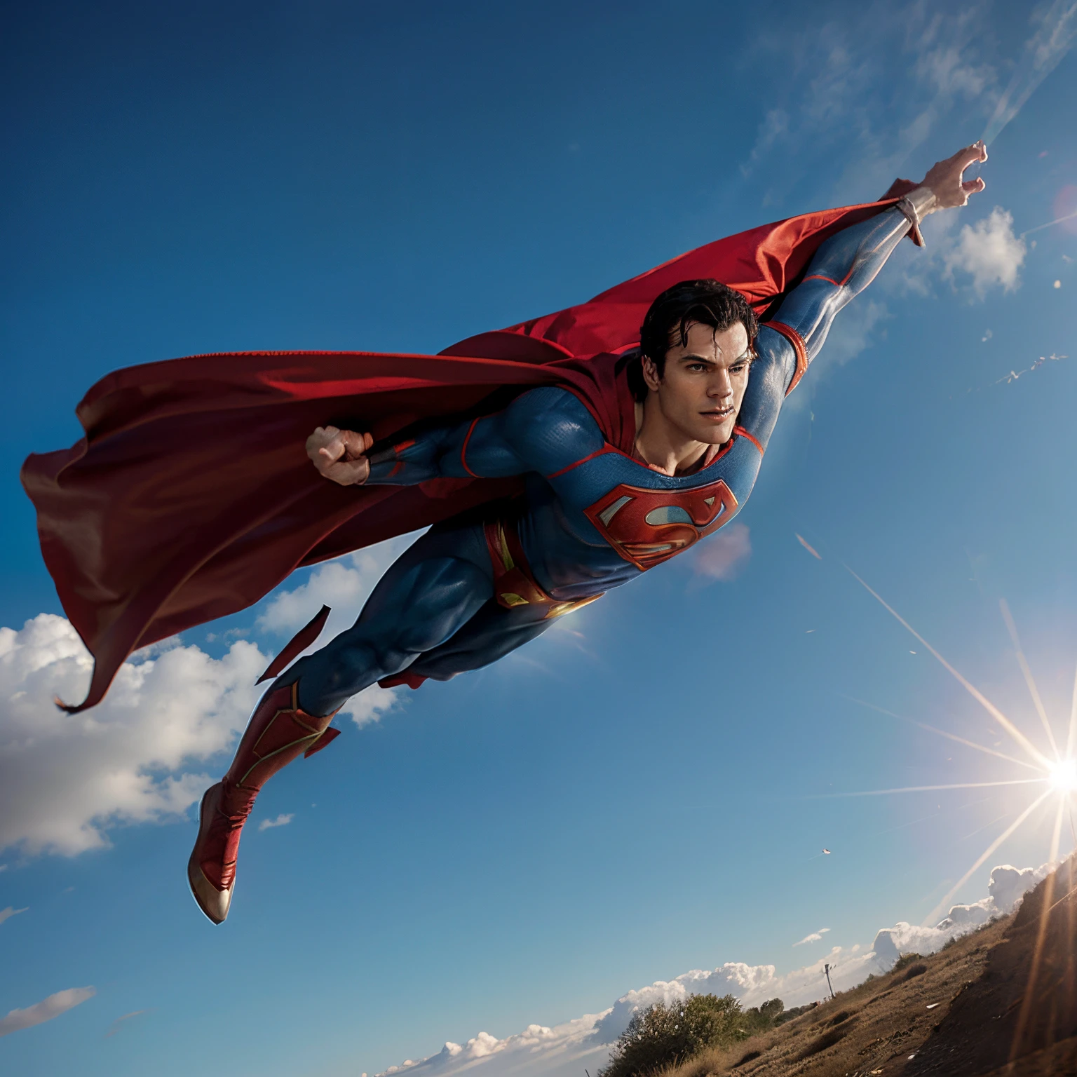 High definiton Henry cavil superman flying