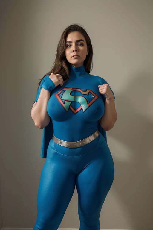 superheroine bbw spandex, mature, full body, cara debilitada, hpnotizada puesta en pie, con sus piernas abiertas, tumbada