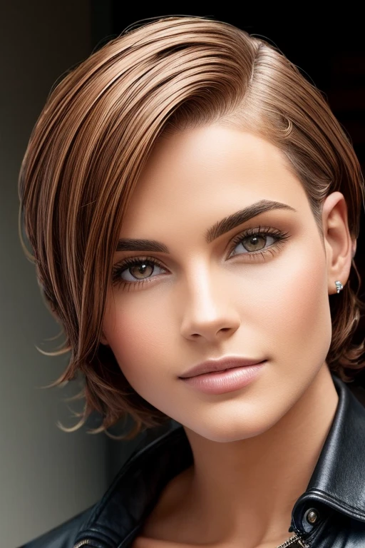 Shaved light brown hair